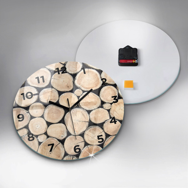 Horloge ronde 'Couper les souches d''arbres'