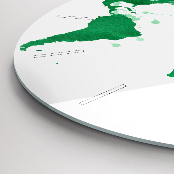Horloge ronde Carte du monde verte