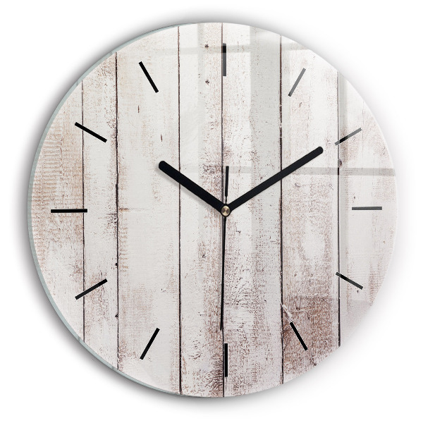 Horloge ronde Planches de bois clair