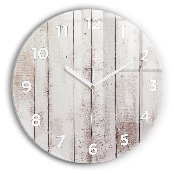 Horloge ronde Planches de bois clair