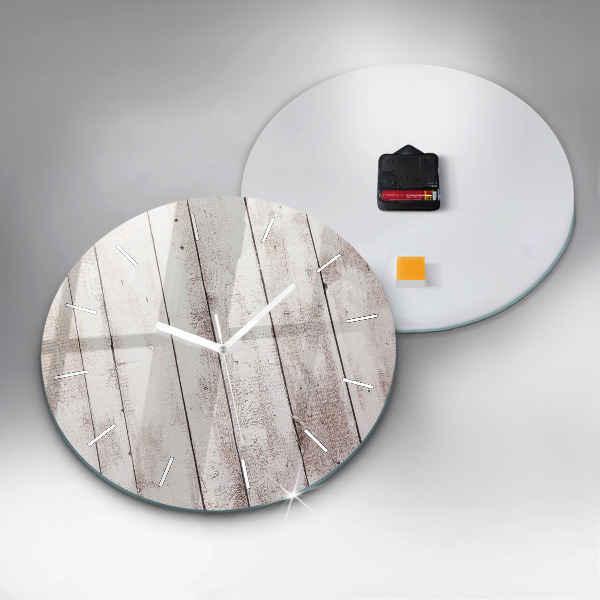 Horloge ronde Planches de bois clair