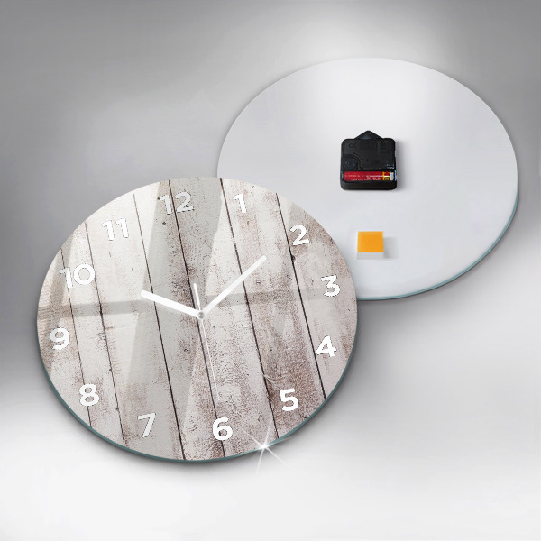 Horloge ronde Planches de bois clair