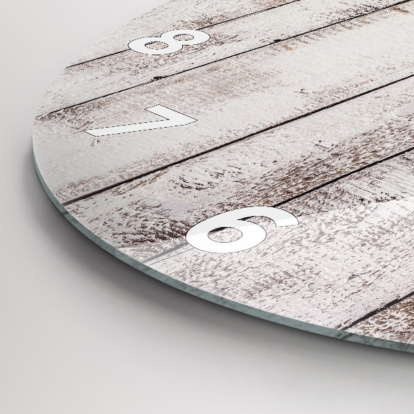 Horloge ronde Planches de bois clair