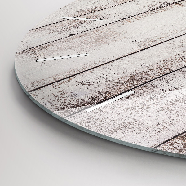 Horloge ronde Planches de bois clair