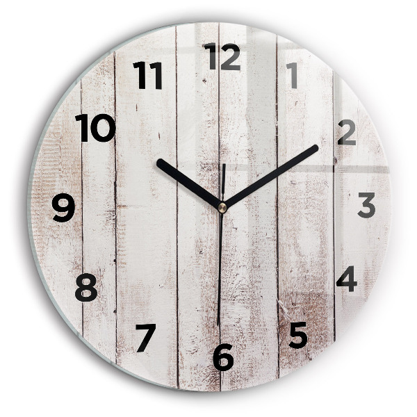 Horloge ronde Planches de bois clair