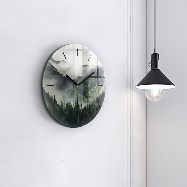 Horloge ronde Paysage forestier