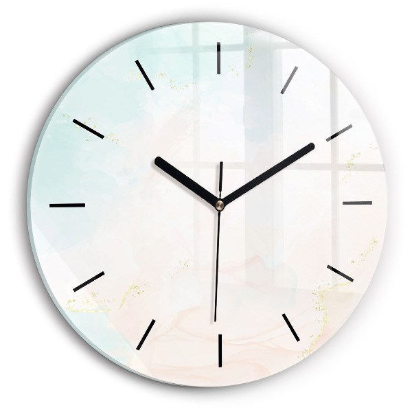 Horloge ronde Aquarelle marbrée