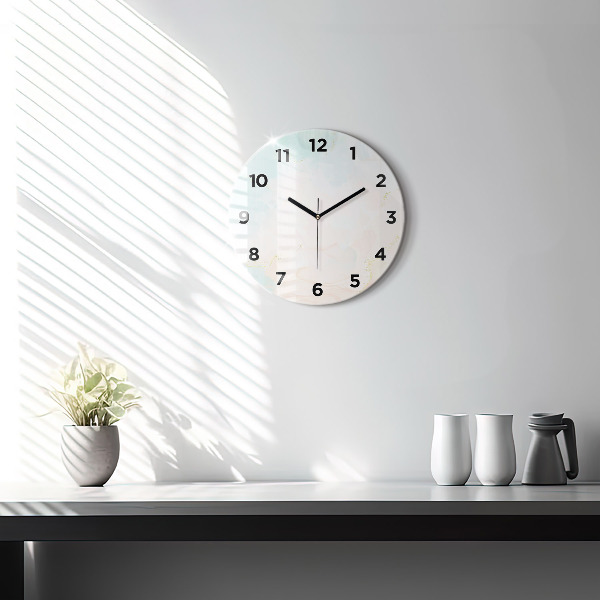 Horloge ronde Aquarelle marbrée