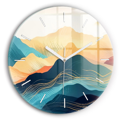 Horloge ronde Paysage de montagne