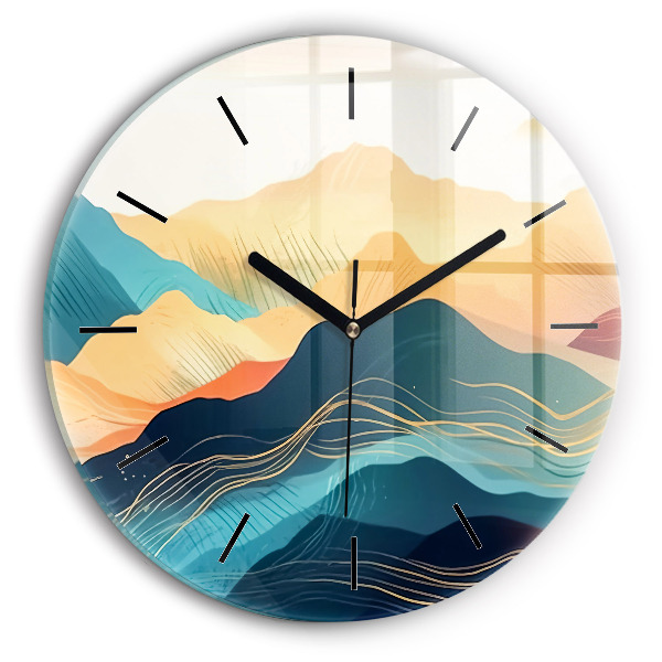 Horloge ronde Paysage de montagne