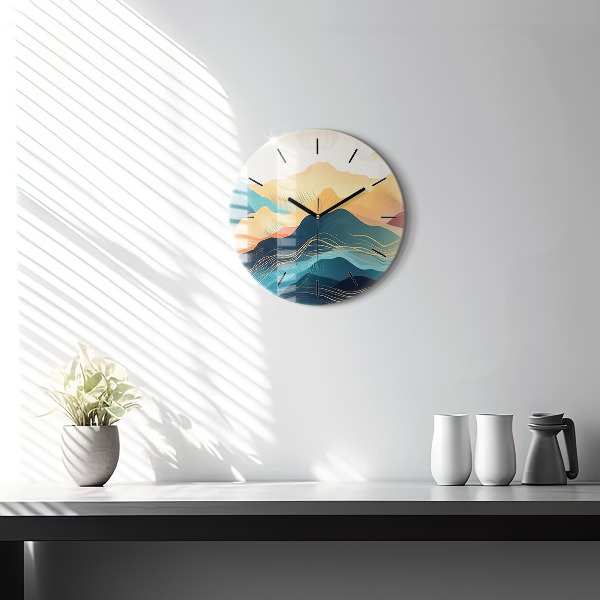 Horloge ronde Paysage de montagne