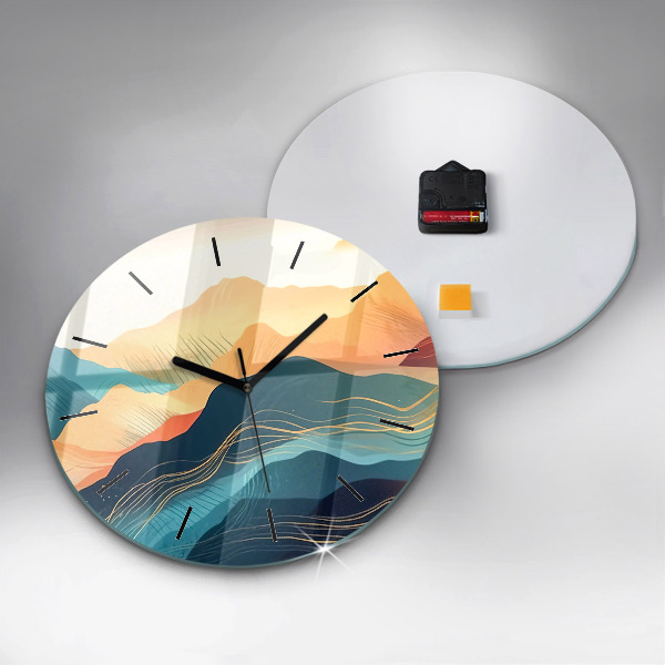 Horloge ronde Paysage de montagne