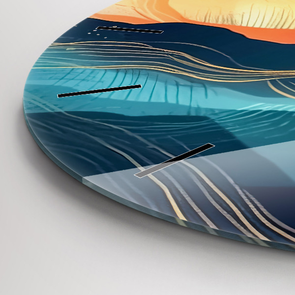 Horloge ronde Paysage de montagne