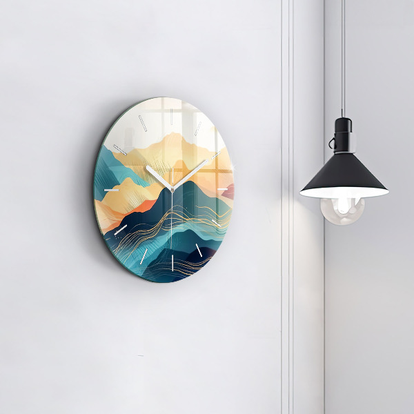 Horloge ronde Paysage de montagne