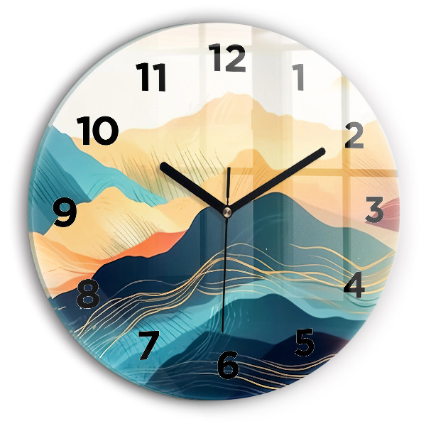 Horloge ronde Paysage de montagne