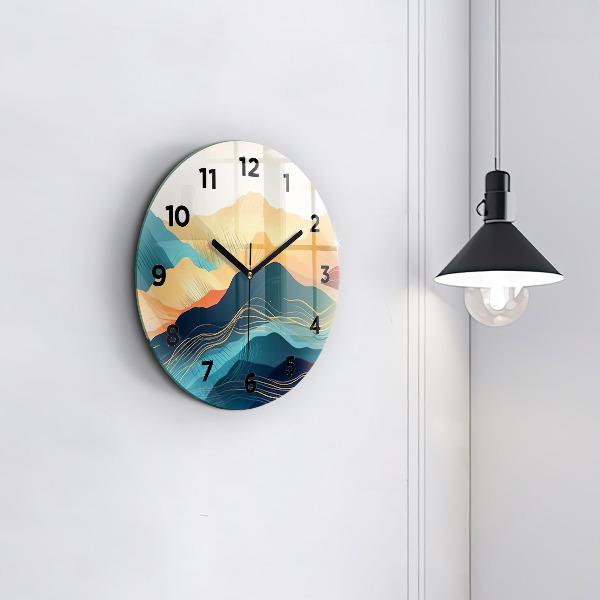 Horloge ronde Paysage de montagne