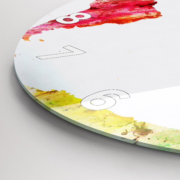 Horloge ronde 'Carte du monde à l''aquarelle'