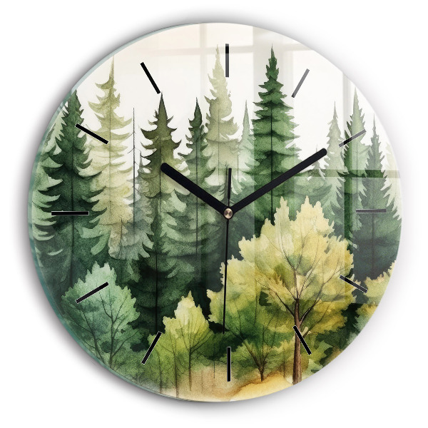 Horloge ronde Paysage forestier