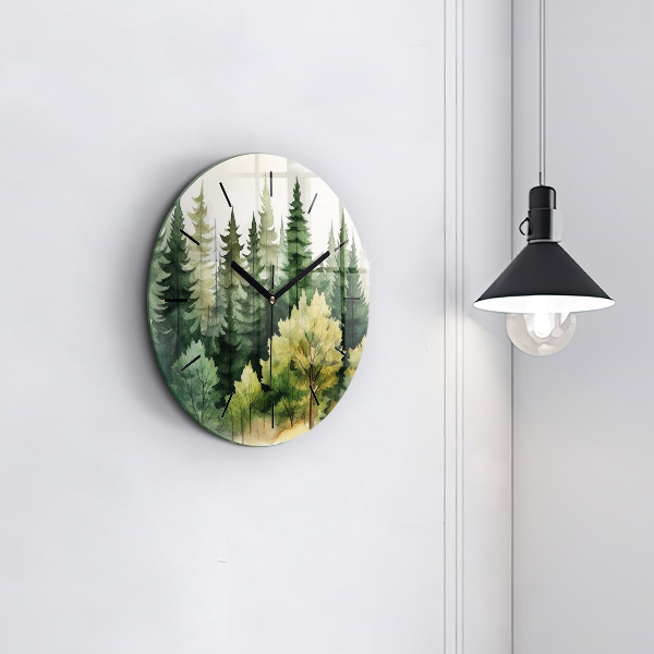 Horloge ronde Paysage forestier