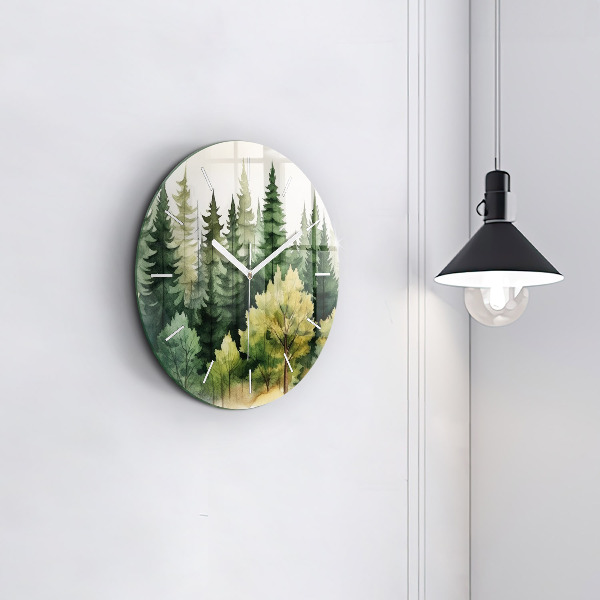 Horloge ronde Paysage forestier