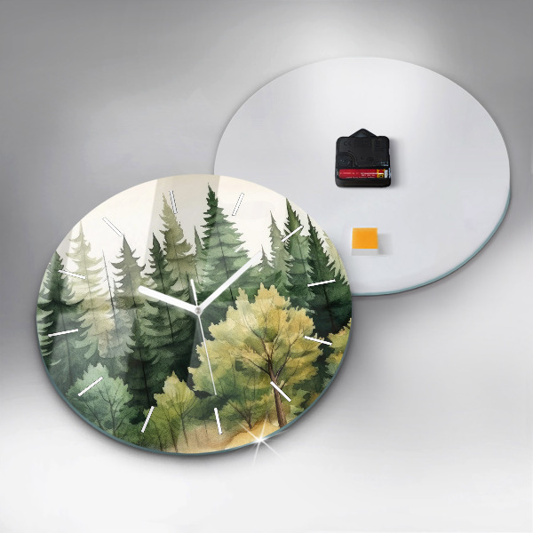 Horloge ronde Paysage forestier