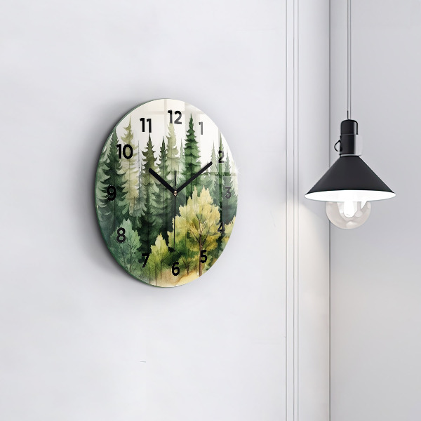 Horloge ronde Paysage forestier