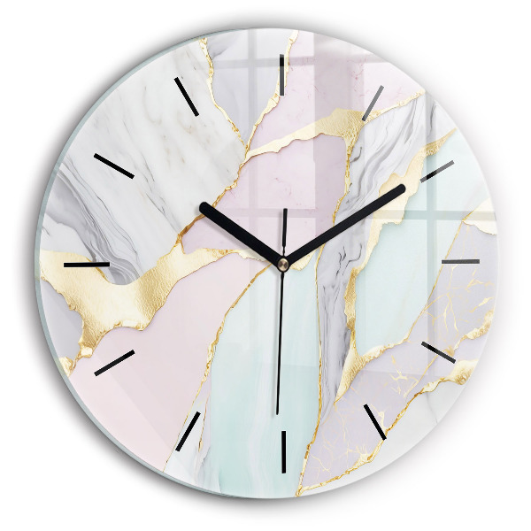 Horloge ronde Motif en marbre