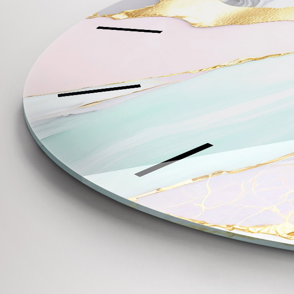 Horloge ronde Motif en marbre