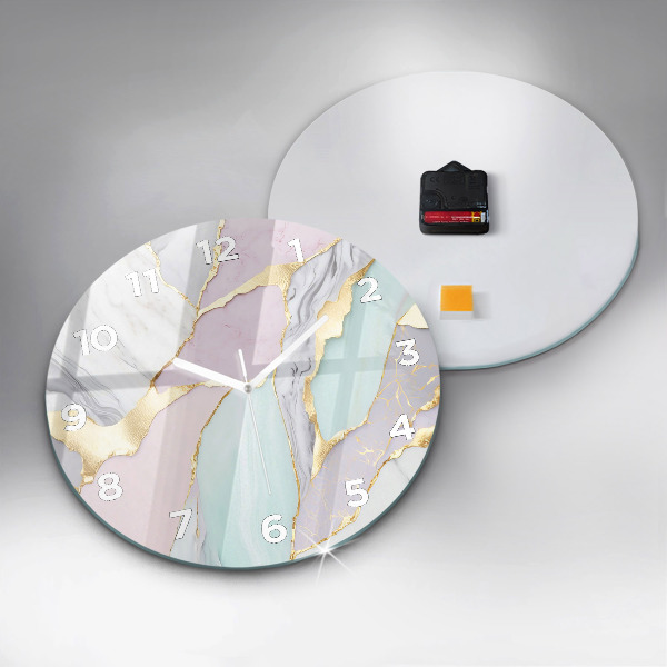 Horloge ronde Motif en marbre