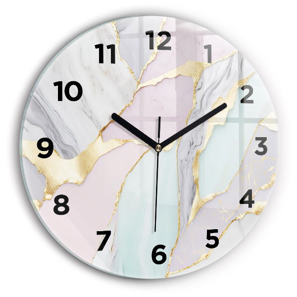 Horloge ronde Motif en marbre
