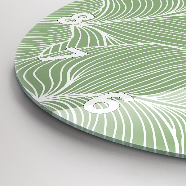 Horloge ronde Motif de feuilles naturelles