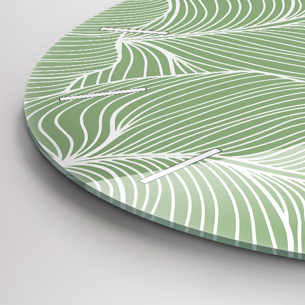 Horloge ronde Motif de feuilles naturelles