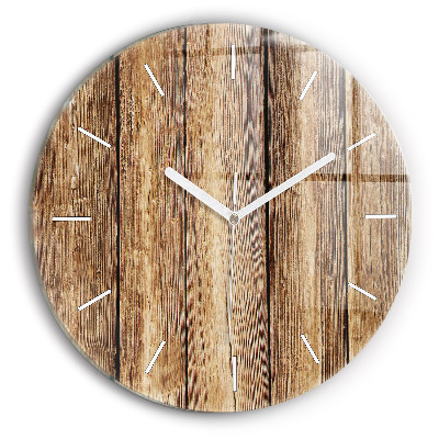 Horloge ronde planches de bois