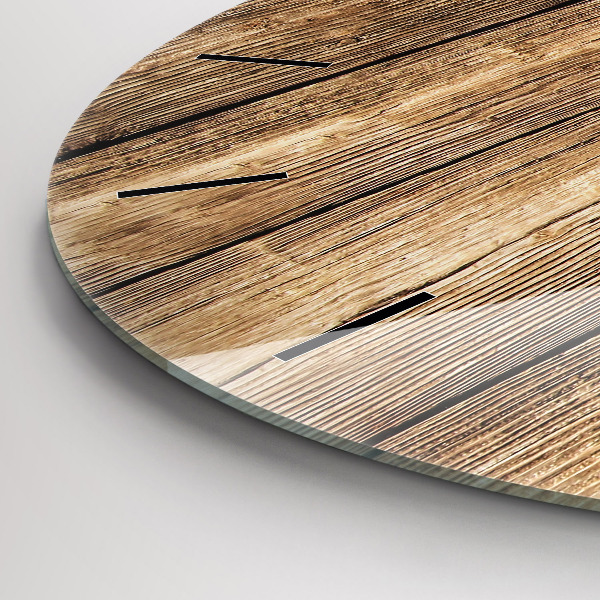 Horloge ronde planches de bois