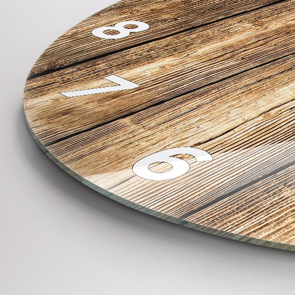 Horloge ronde planches de bois