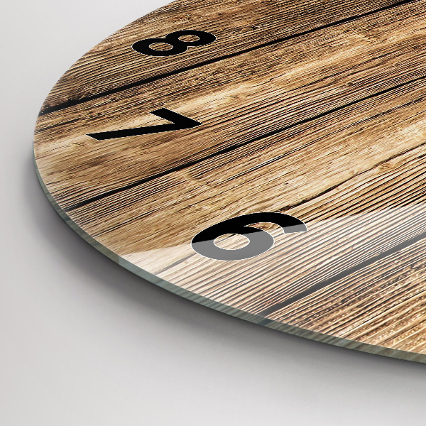 Horloge ronde planches de bois