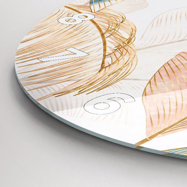 Horloge ronde Motif de feuille naturelle