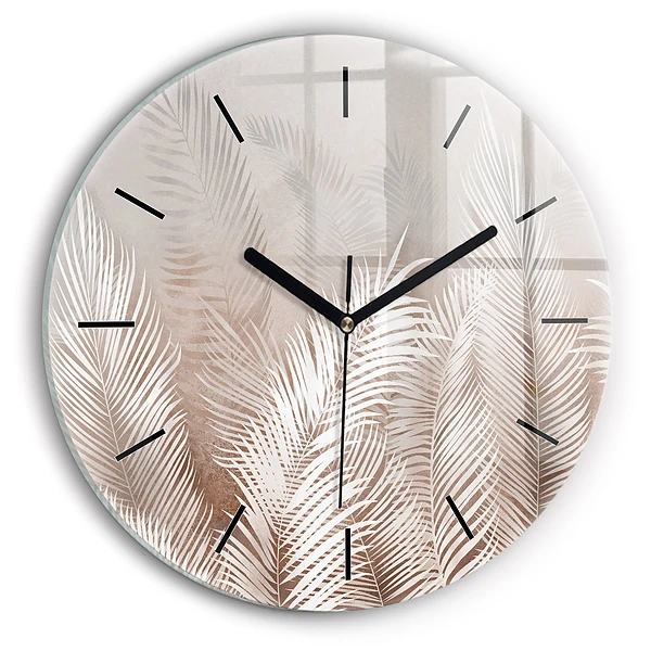 Horloge ronde Feuilles tropicales bohèmes