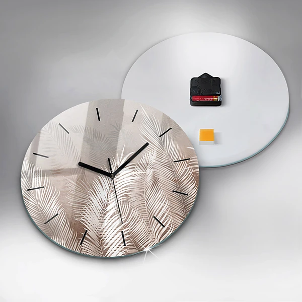 Horloge ronde Feuilles tropicales bohèmes