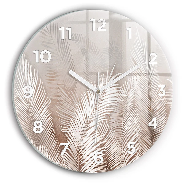Horloge ronde Feuilles tropicales bohèmes