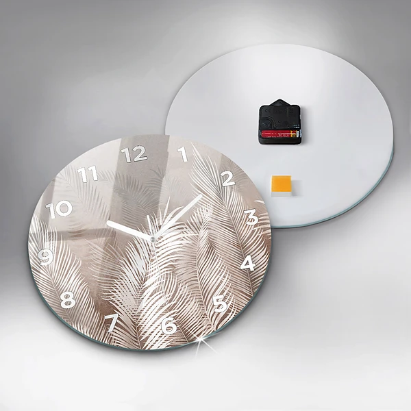 Horloge ronde Feuilles tropicales bohèmes