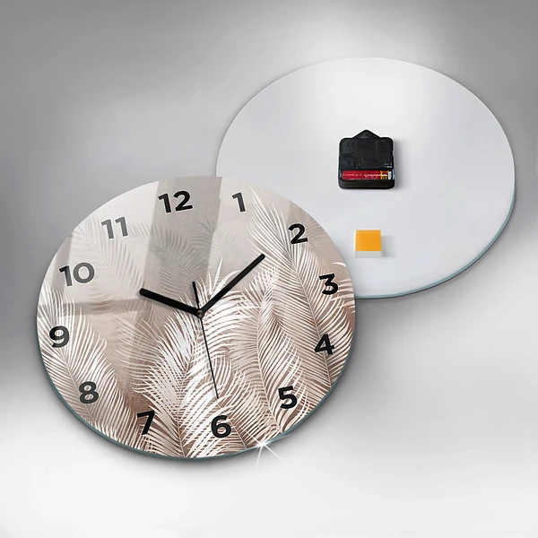 Horloge ronde Feuilles tropicales bohèmes