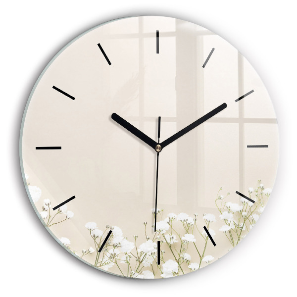 Horloge ronde Fleurs de gypsophile en fleurs