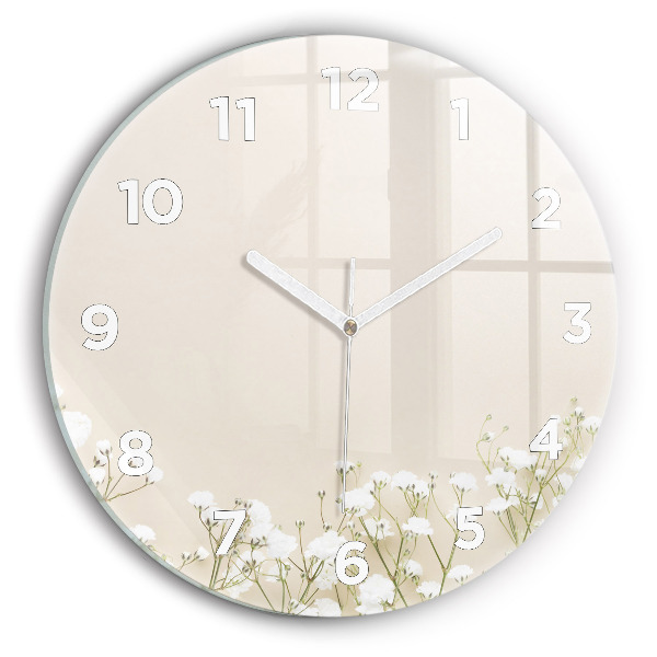 Horloge ronde Fleurs de gypsophile en fleurs