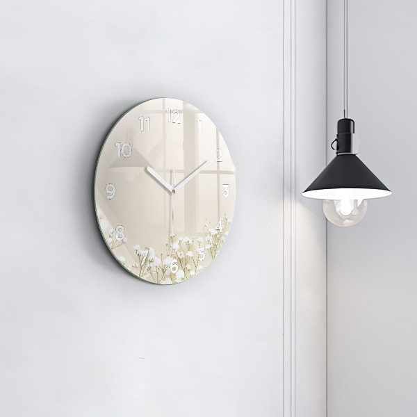 Horloge ronde Fleurs de gypsophile en fleurs