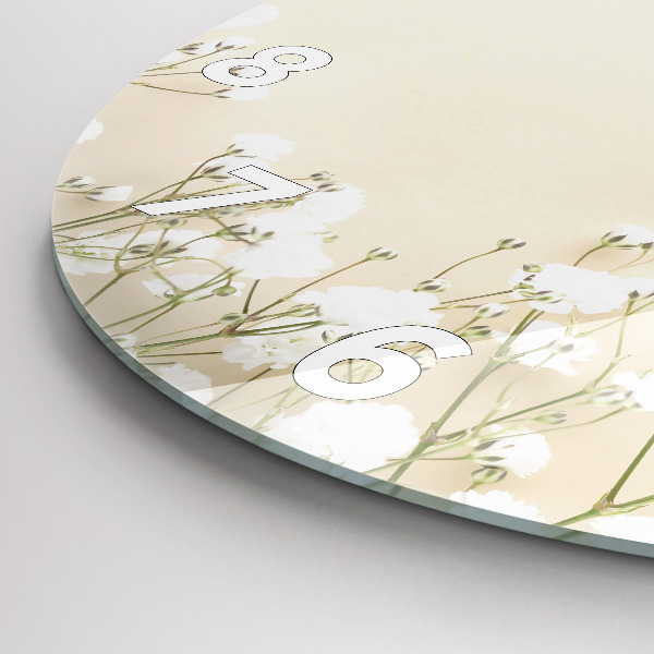 Horloge ronde Fleurs de gypsophile en fleurs