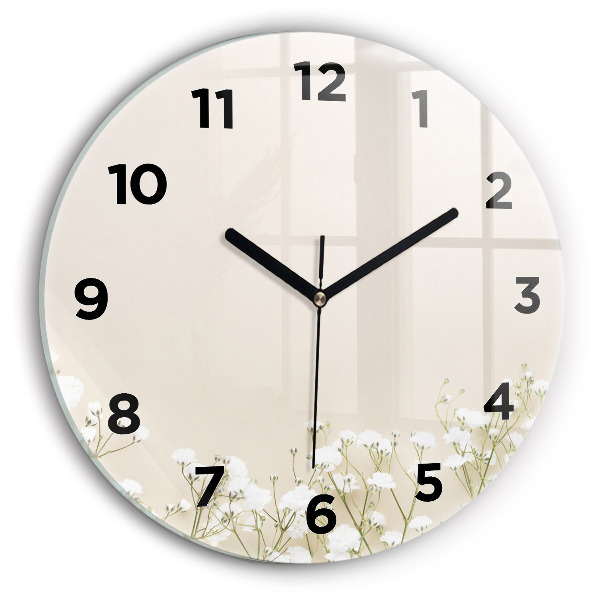 Horloge ronde Fleurs de gypsophile en fleurs