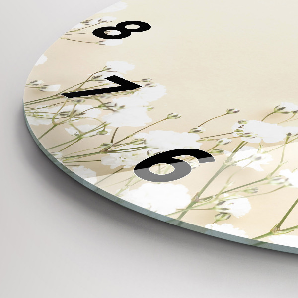 Horloge ronde Fleurs de gypsophile en fleurs