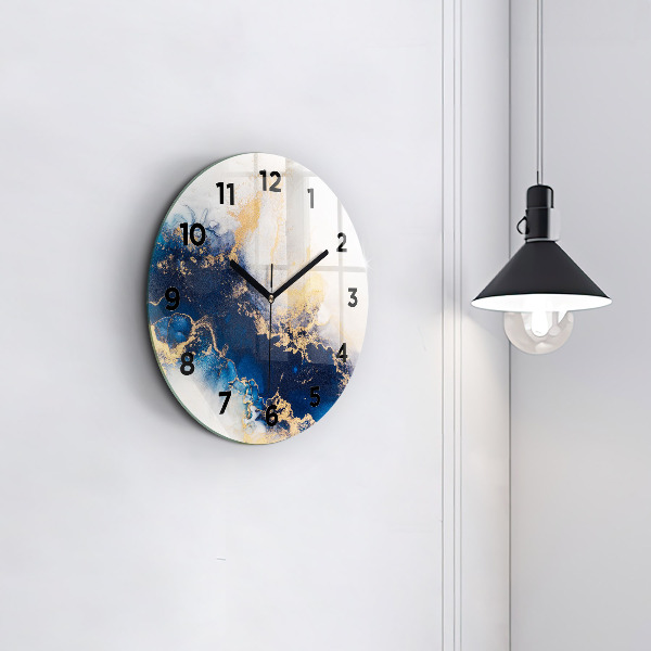 Horloge ronde Motif en marbre