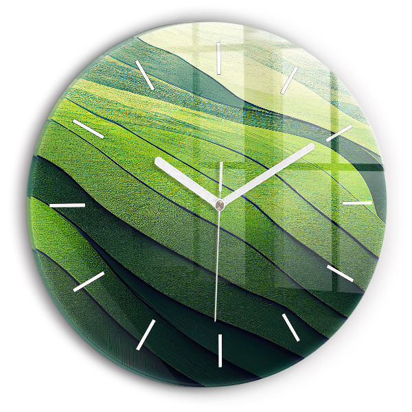 Horloge ronde Résumé des champs verts